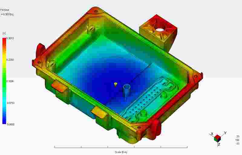 Blueprint animation of a thermal engineering piece engineering support