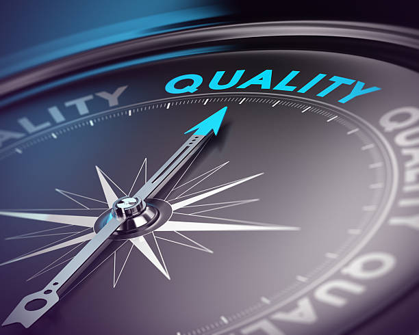 A compass pointing in the direction of quality